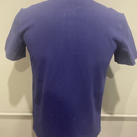 Barabas Navy Blue Polo Shirt with Patterned Collar modern fit casual dressy - Picture 3 of 4